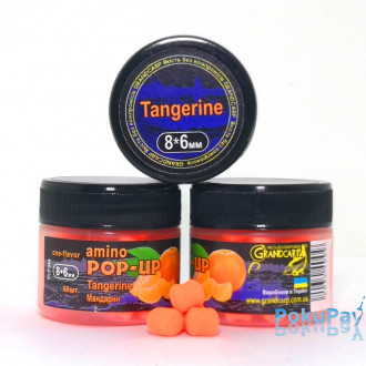 Бойли плаваючі Grandcarp Amino Pop-Up Tangerine (Мандарин) 8x6mm 50шт (PUP344)