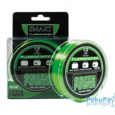 Волосінь Smart Green Power Fluorine 300m 0.25mm 6.1kg зелений (флюоресцент)