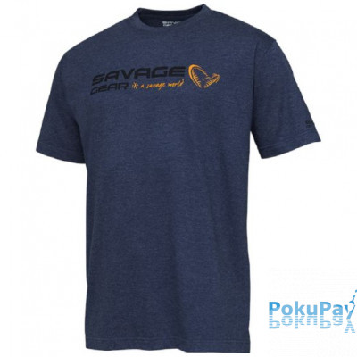 Футболка Savage Gear Signature Logo T-Shirt M blue melange