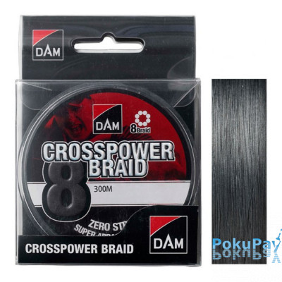 Шнур DAM Crosspower 8-Braid 300m 0.10mm 5.4kg dark grey (65847)