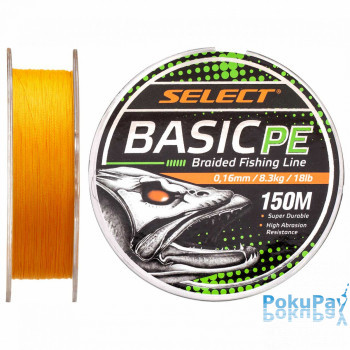 Шнур Select Basic PE Orange 150m 0.16mm 18LB/8.3kg