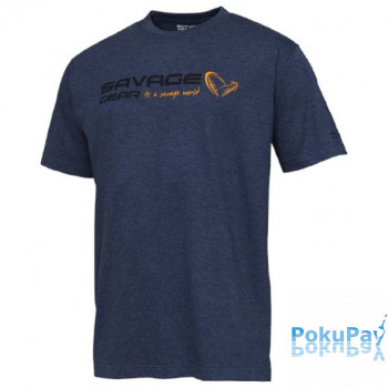 Футболка Savage Gear Signature Logo T-Shirt XXL blue melange
