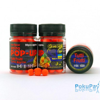Бойли Grandcarp Amino POP-UP one-flavor Tutti Frutti (Тутті Фрутті) mix size 90шт (PUP305)