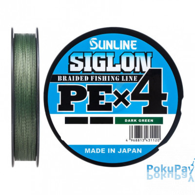 Шнур Sunline Siglon PE х4 300m темн-зеленый #1.7/0.223mm 30lb/13.0kg