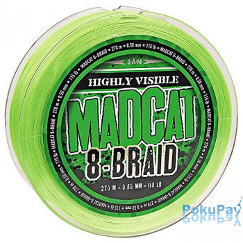 Шнур DAM MADCAT 8-BRAID 270м 0,35мм 29.5кг/65Lb (green)