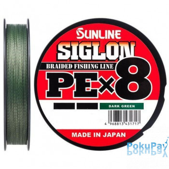 Шнур Sunline Siglon PE х8 300m темн-зеленый #1.2/0.187mm 20lb/9.2kg