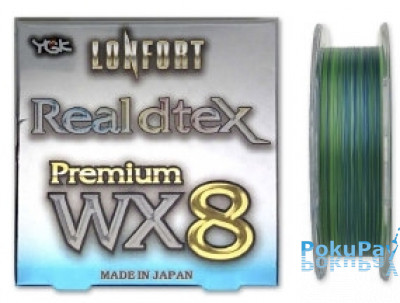 Шнур YGK Lonfort Real DTex X8 150m мультиколор #0.4/0.104mm 12lb/6kg