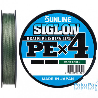 Шнур Sunline Siglon PE х4 300m темн-зеленый #2.5/0.270mm 40lb/18.5kg