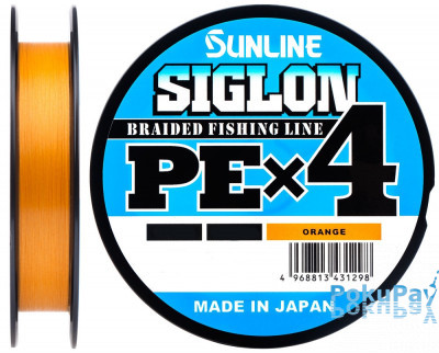 Шнур Sunline Siglon PE х4 150m оранжевый #1.7/0.223mm 30lb/13.0kg