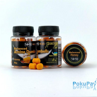 Бойли Grandcarp Balanced Amino Dumbells Honey (Мед) 14*10mm 50шт (BBB007)