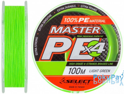 Шнур Select Master PE Light Green X4 100m 0.06mm 9kg
