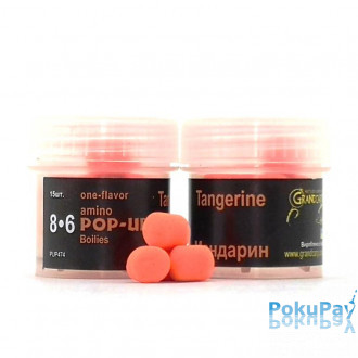 Бойли плаваючі Grandcarp Amino Pop-Up Tangerine (Мандарин) 8*6mm 15шт (PUP474)