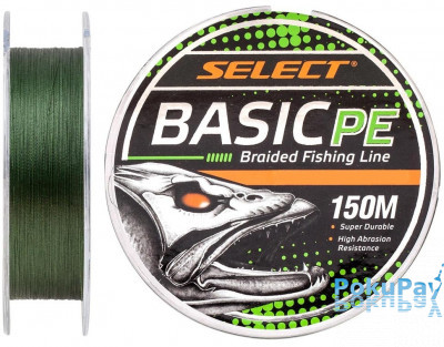 Шнур Select Basic PE Dark Green 150m 0.04mm 5LB/2.5kg