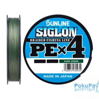 Шнур Sunline Siglon PE х4 150m темн-зеленый #0.2/0.076mm 3lb/1.6kg