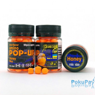 Бойли плаваючі Grandcarp Amino Pop-Up Honey (Мед) mix size 90шт (PUP310)