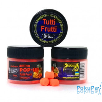 Бойли плаваючі Grandcarp Amino Pop-Up Tutti Frutti (Тутті Фрутті) 8x6mm 50шт (PUP362)