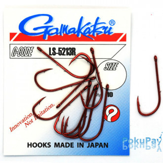 Гачки Gamakatsu LS-5213 Red №4 10шт (185083-400)