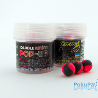 Бойли розчиннi плаваючі Grandcarp Soluble amino Pop-Up Plum, Black Pepper (Слива, Чорний перець) 10mm 15шт (PUS121)