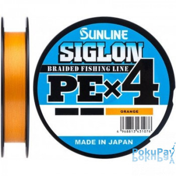 Шнур Sunline Siglon PE х4 300m оранжевый #2.5/0.270mm 40lb/18.5kg