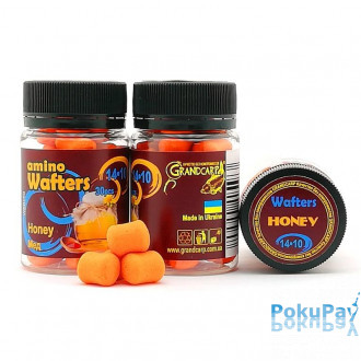 Бойли плаваючі Grandcarp Amino Wafters Honey (Мед) 14*10mm 30шт (WBB059)