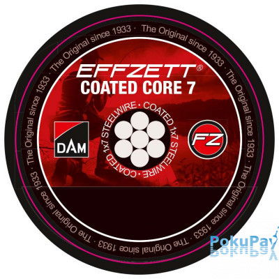 Поводочный стальной материал DAM Effzet Coated Core 7 Steeltrace 1х7 10m 24kg черный (56422)