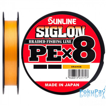Шнур Sunline Siglon PE х8 150m оранжевый #0.3/0.094mm 5lb/2.1kg