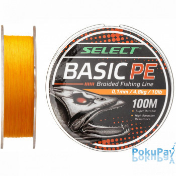 Шнур Select Basic PE Orange 100m 0.10mm 10LB/4.8kg