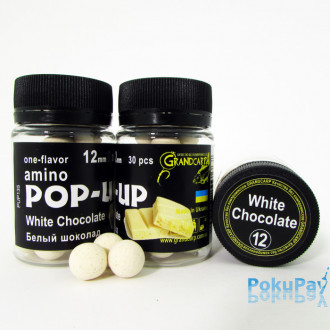 Бойли плаваючі Grandcarp Amino Pop-Up White Chocolate (Білий шоколад) 12mm 30шт (PUP135)