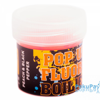 Бойлы CCBaits Fluoro Pop-Ups Peach Black Pepper 10mm 15шт (CCB002762)