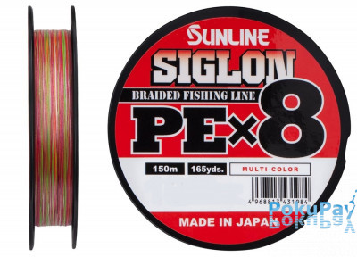Шнур Sunline Siglon PE X8 Multi Color 150m #0.5/0.121mm 8lb/3.3kg