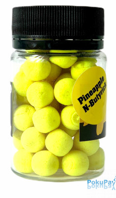 Бойлы CCBaits Fluoro Pop-Ups Pineapple N-Butyric Acid (Ананас Масляная Кислота) 10mm 20g (CCB001896)