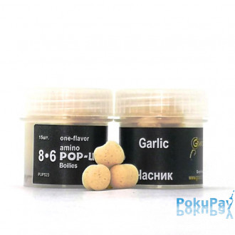 Бойли плаваючі Grandcarp Amino Pop-Up Garlic (Часник) 8x6mm 15шт (PUP523)